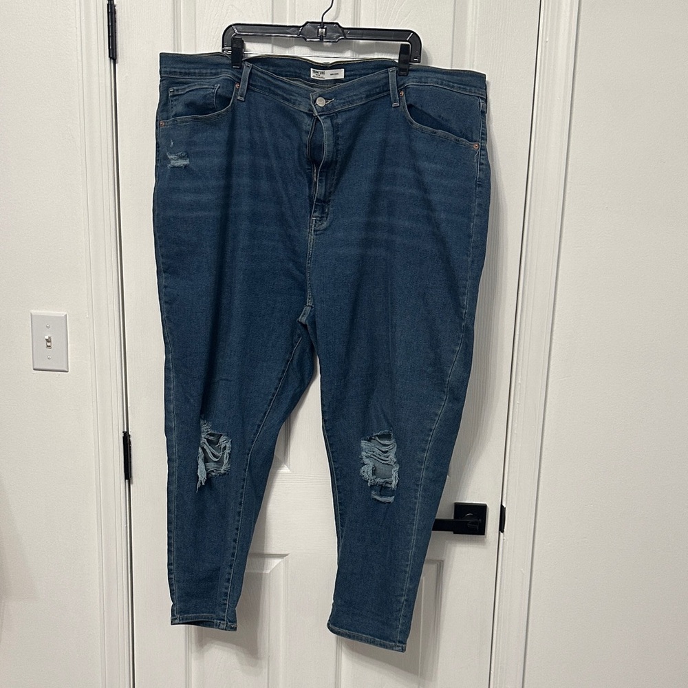 Distressed Blue Mom Jeans